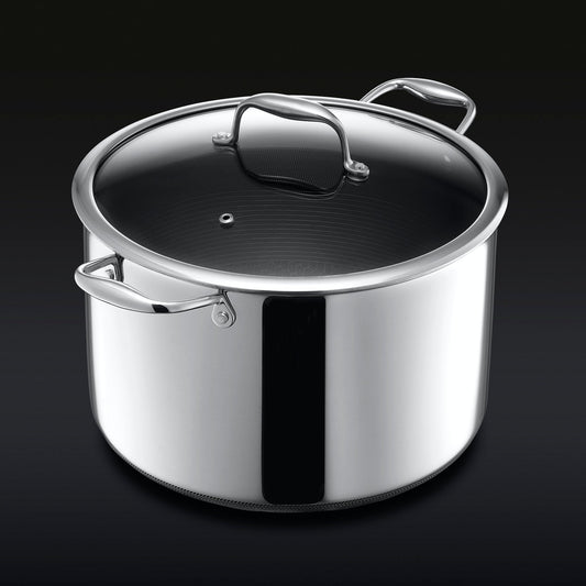 Hybrid Stock Pot with Lid, 10-Qt