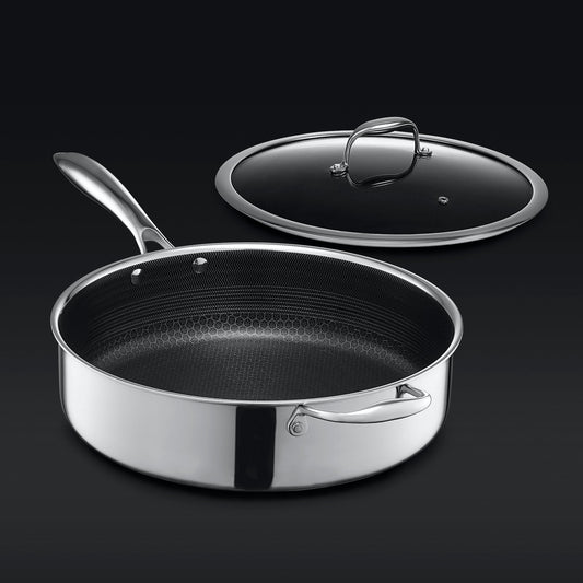 Hybrid Deep Saut¨¦ Pan with Lid, 5.5-Qt